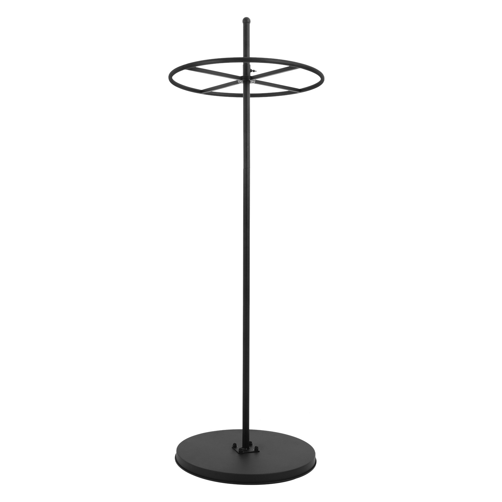 Steel Floor Standing Clothing Display Stand Black Modern Round Garment Rack