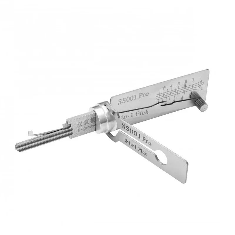 2-in-1 Stainless Steel Key Decoder Locksmith SS001 PRO Lock Repair Tools Kit 1PC