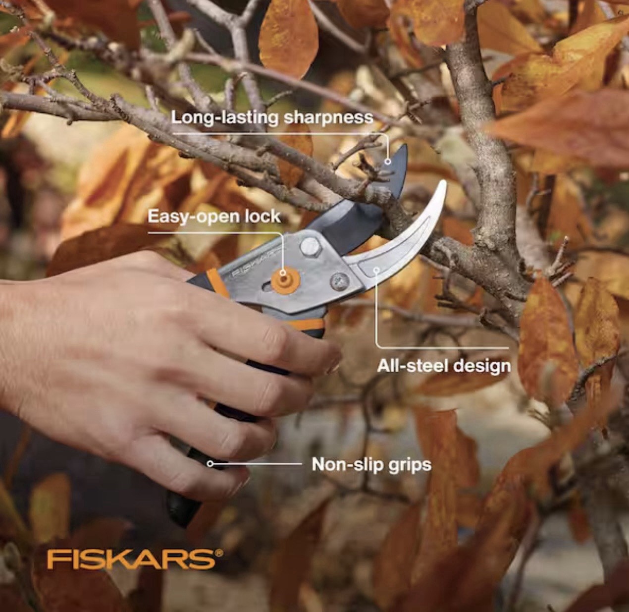 Fiskars 5/8” Bypass Pruning Shears Garden Clippers Hand Pruner NEW