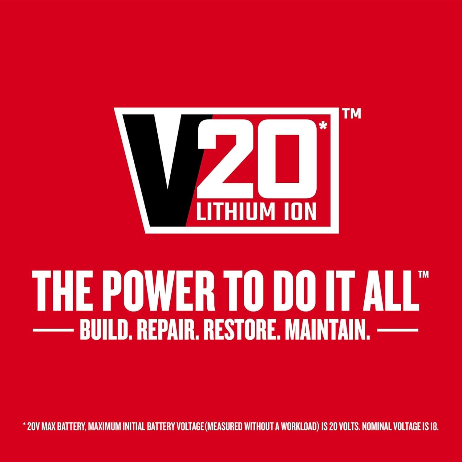 V20 MAX Cordless Drill and Impact Driver Combo Kit in Power Tool Set