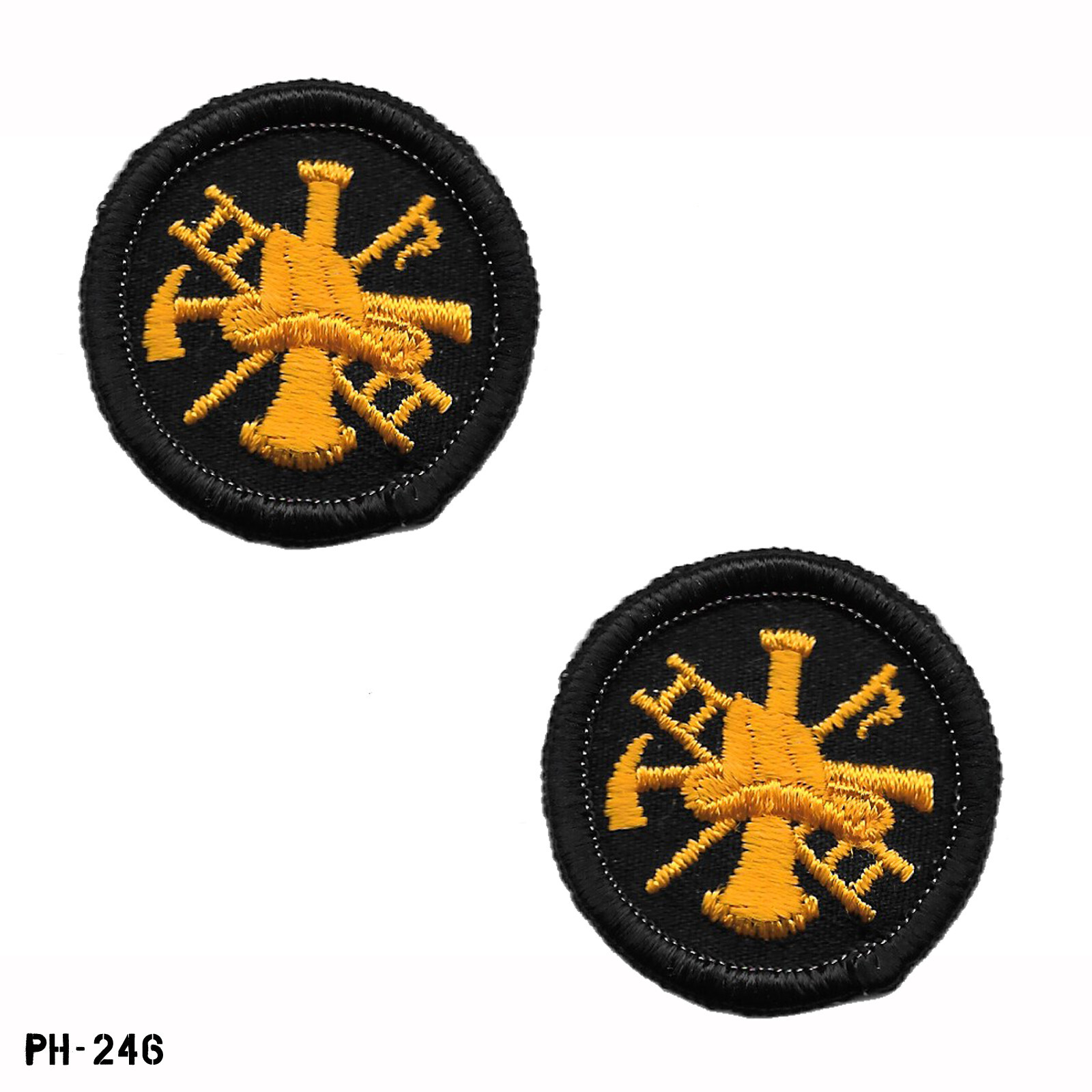 PAIR Fire Department Scramble Patches Collar Device FD Fireman ~ NOS Gemsco USA