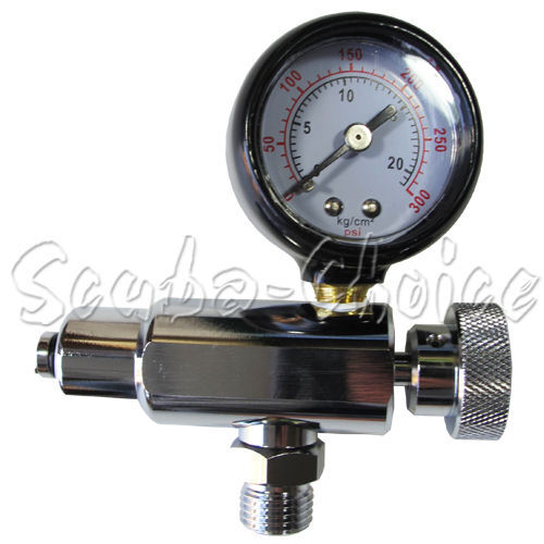 Scuba Diving 2nd Second Stage Regulator Adjustment Tool with Gauge 300 PSI