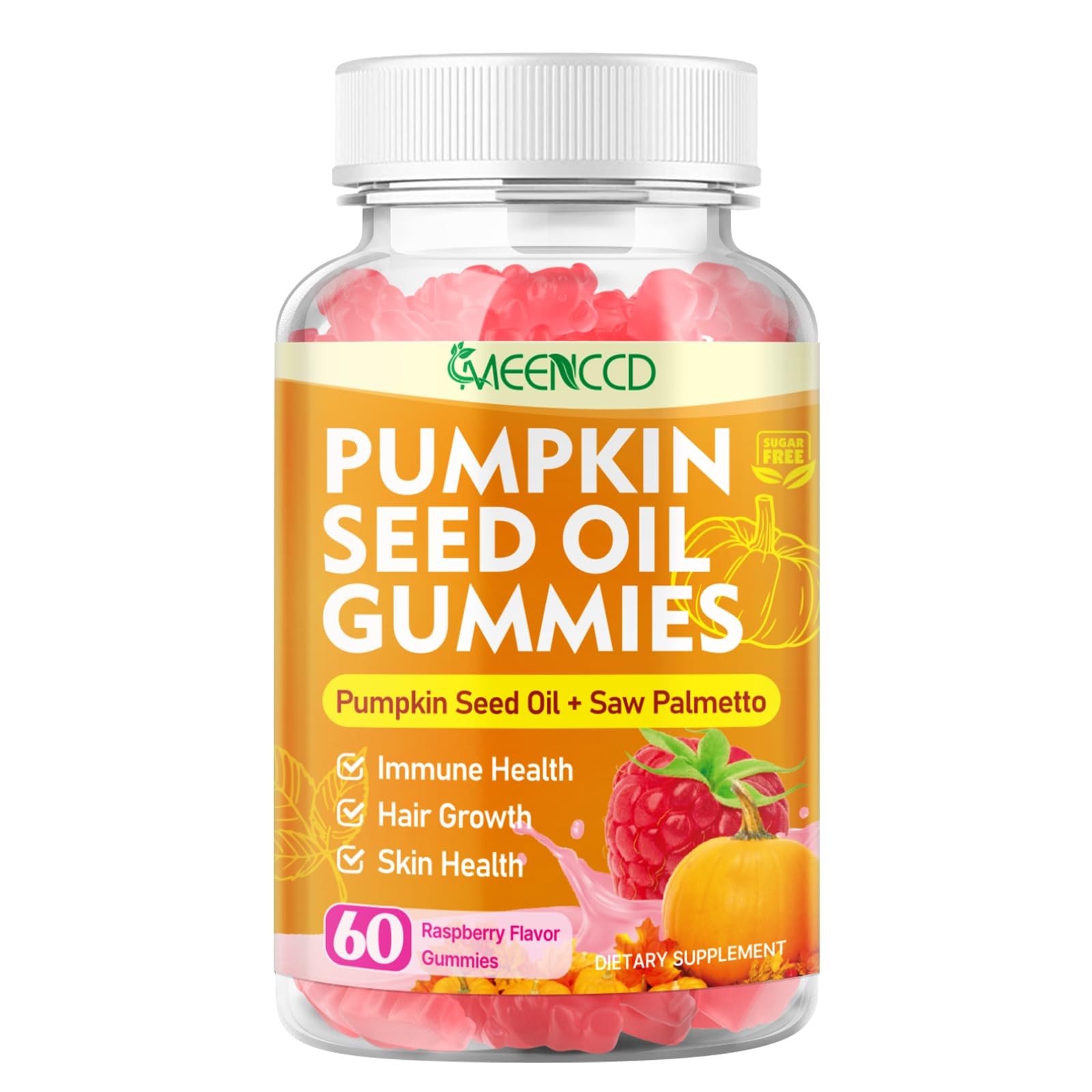 Pumpkin Seed Oil Gummies with Saw Palmetto, 60 Count (Pack of 1)