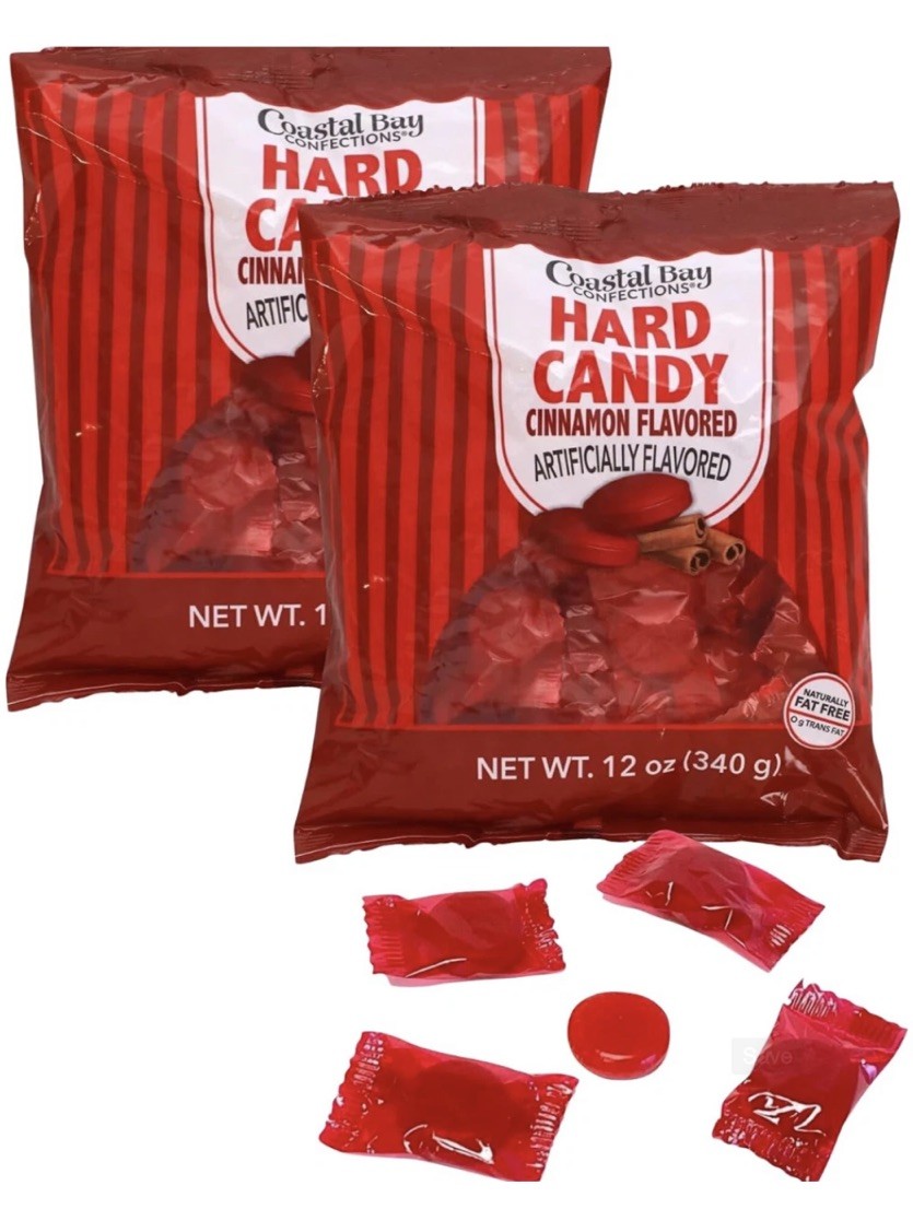 6 Hard Candy Individually Wrapped Cinnamon Flavored | Coastal Bay 12oz Ex05/2027