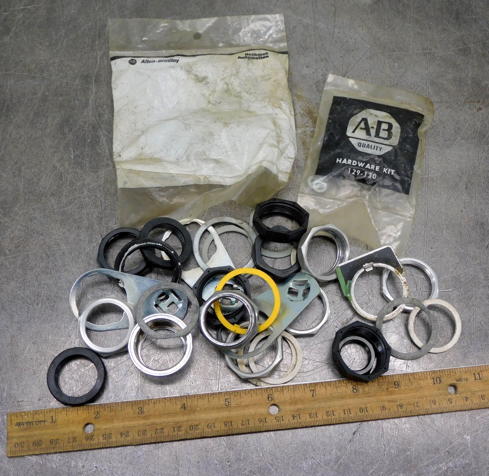 Mixed Lot of Thirty (30) Allen Bradley Push Button Hardware Pieces for 30mm