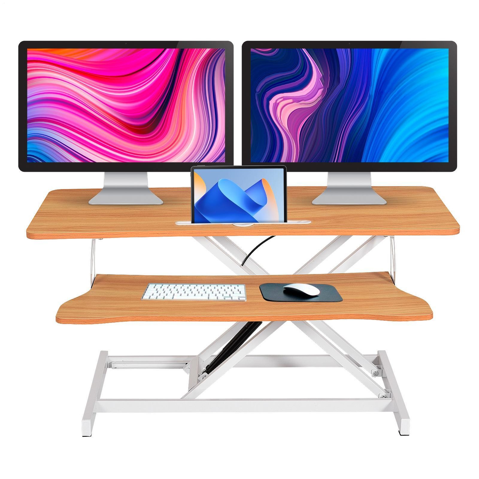 37" Home Office Stand Riser Wide Keyboard Tray Computer Stand Up Desk Converter