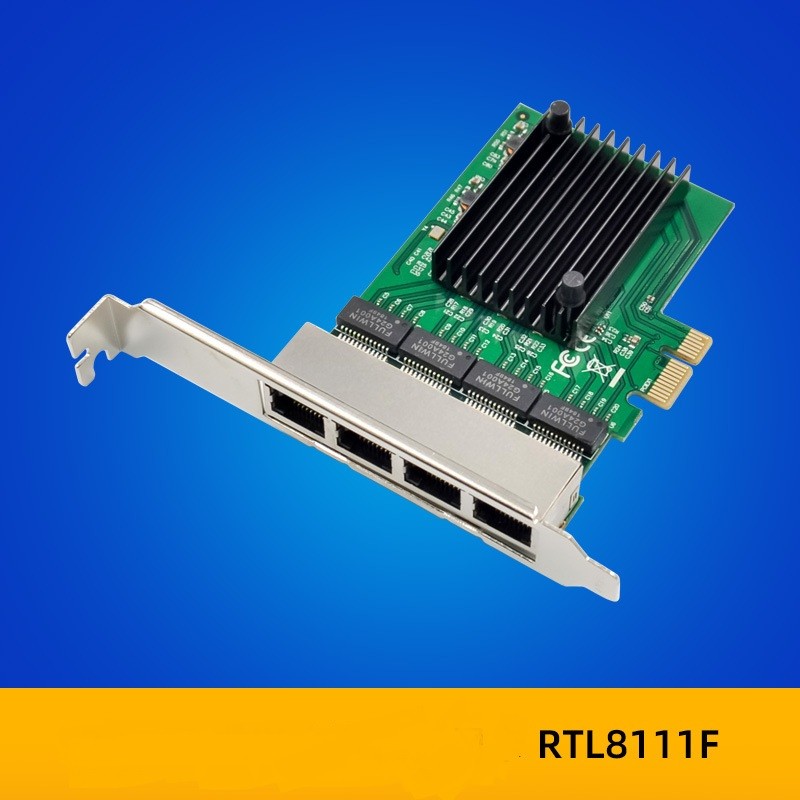 PCIe x1 RTL8111F 4-port Gigabit Ethernet Server Network Interface 100/1000Mbps