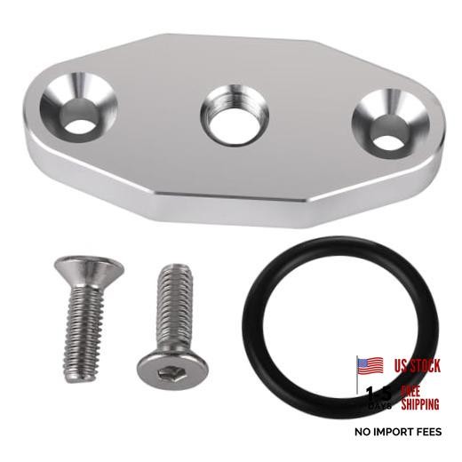 1/8 NPT Turbo Oil Feed Plate Adapter Oil Cooler Block-Off Cover LS1 LSX Silver