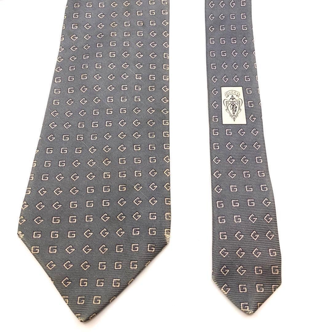 GUCCI Gucci tie Fine Pattern All Over Gray Formal Luxury