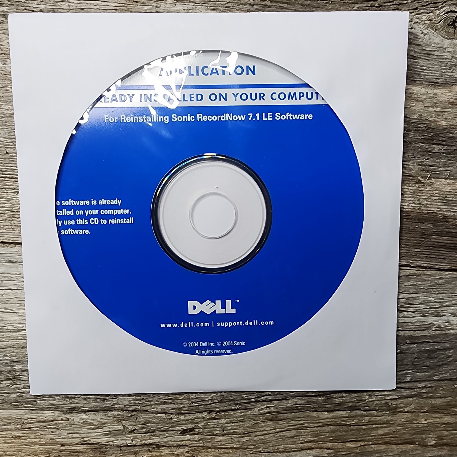 Dell Application Reinstalling Sonic RecordNow 7.1 LE Software PC CD - P/N P4884