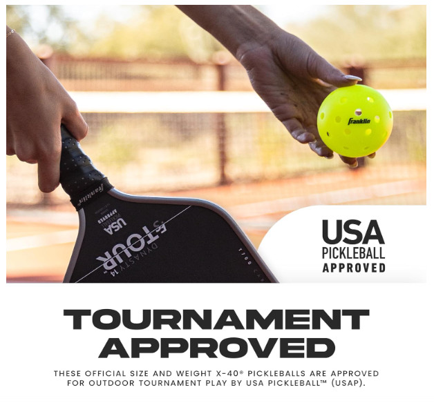 Franklin X-40 Outdoor Pickleballs - USAPA Approved - PACK OF 36 (SHIPS 1-DAY)