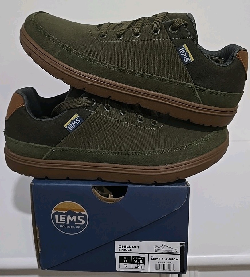 Lems Chillum Shoes Mens Size 8 Green Spruce Lace Up Low Top Casual Sneakers