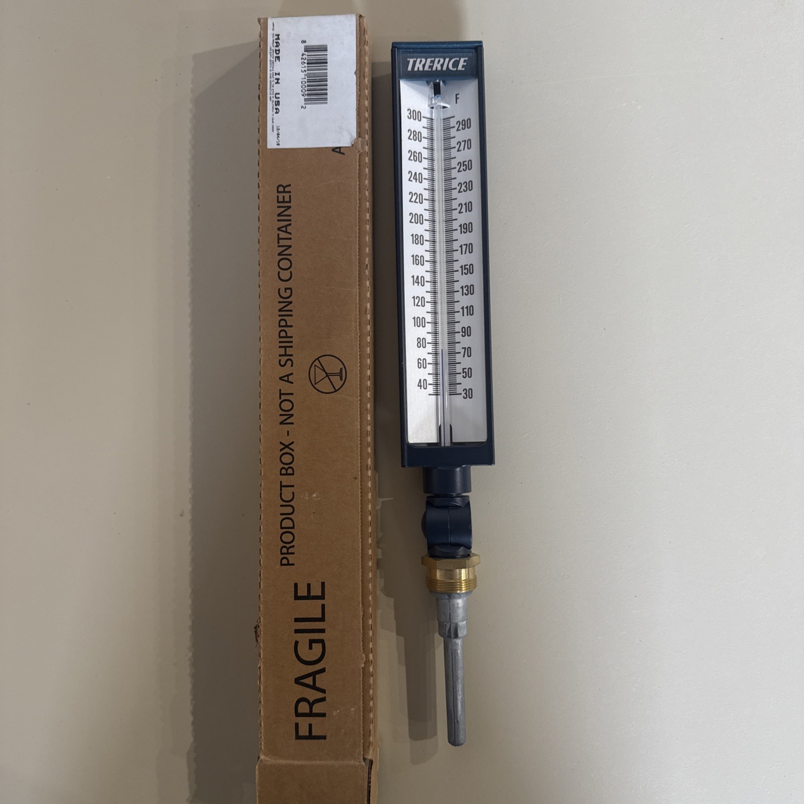 Trerice Industrial Thermometer BX9140308 30-300 F 3.5" Aluminum Stem