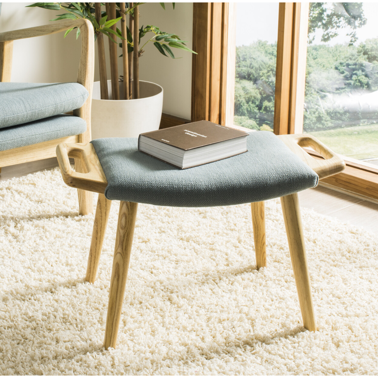 SAFAVIEH Yara Bench | Blue |