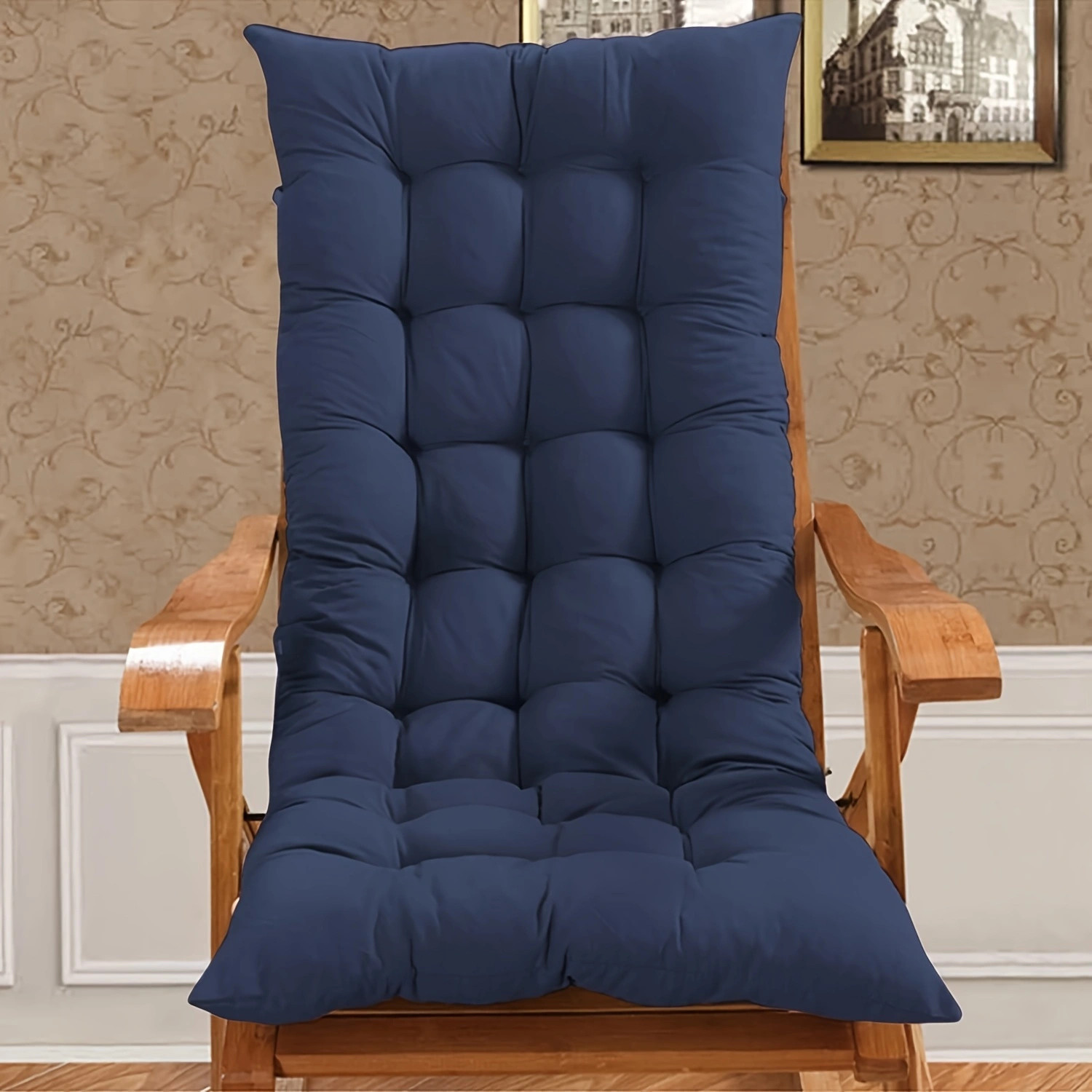 Chaise Lounge Cushion Seat Back Indoor Outdoor Rocking Chair Sofa Cushion w/ Tie