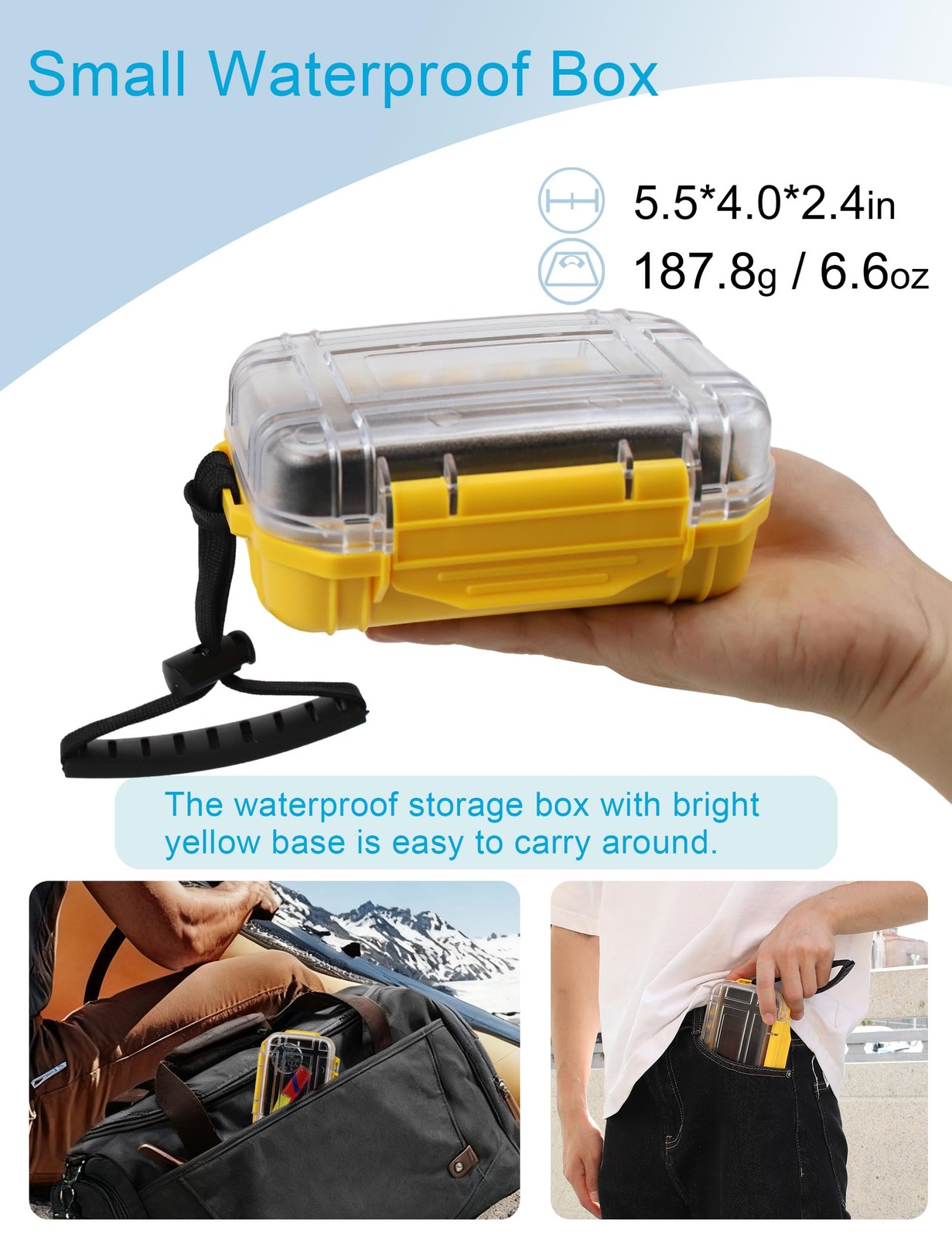 Waterproof Box Small Dry Box Mini Waterproof Container Watertight Storage Case W