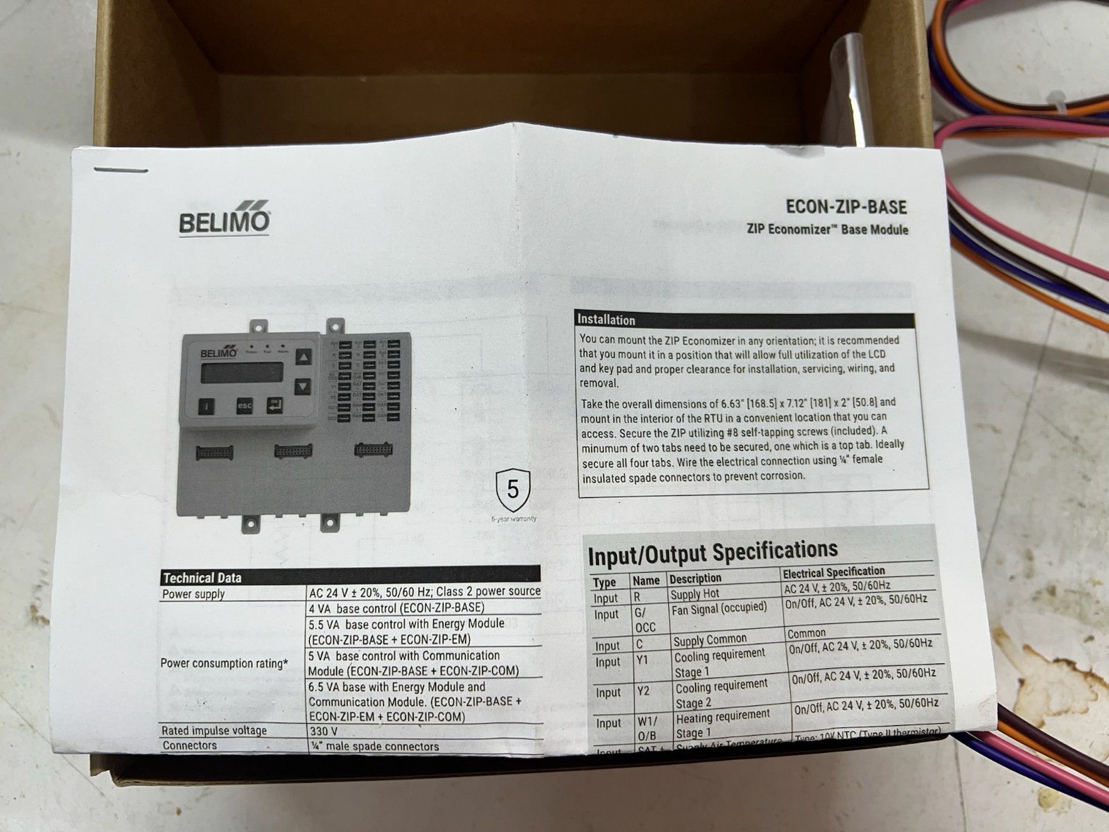 Belimo ECON ZIP BASE 24vac