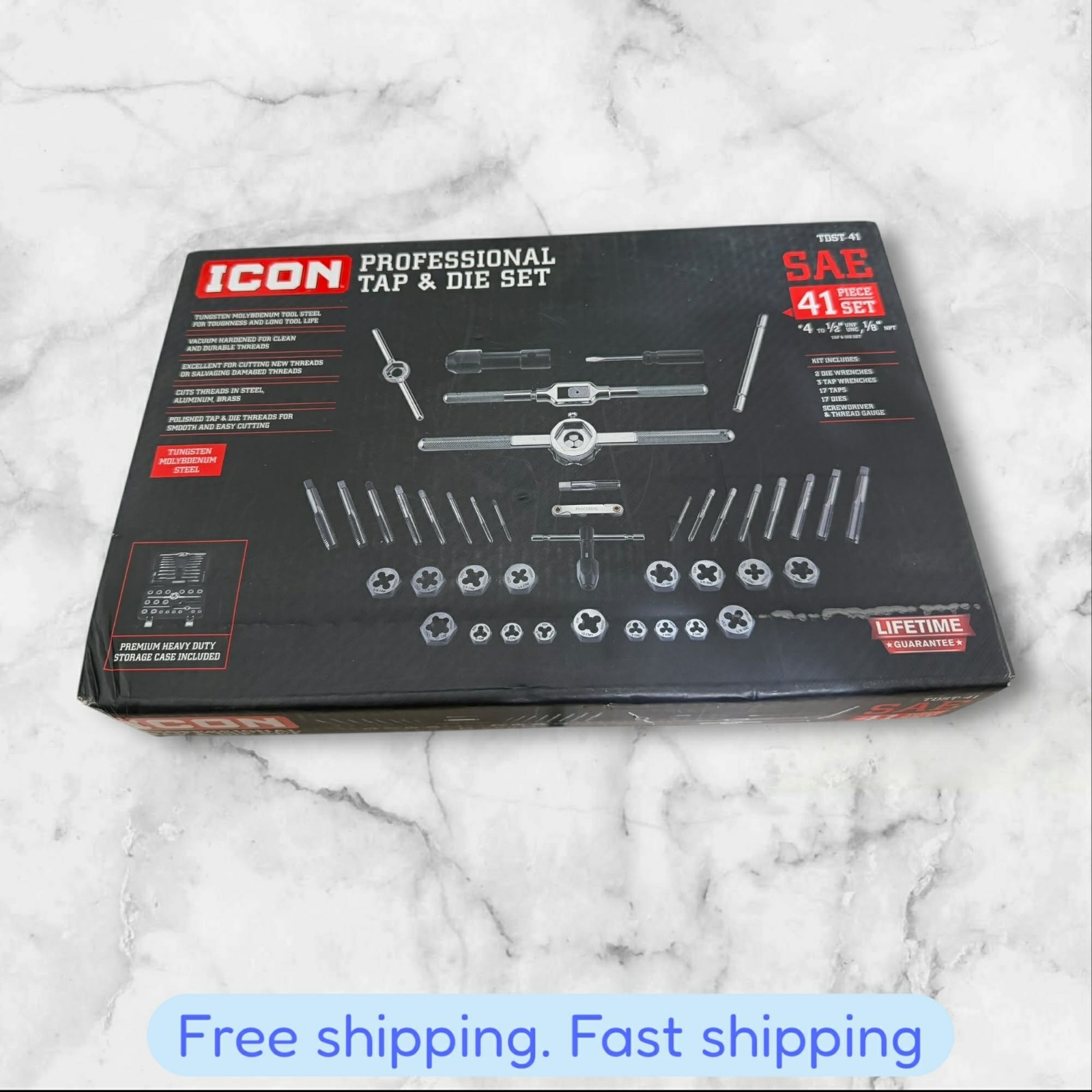 ICON TDST-41 Piece SAE Professional Tap & Die Set 59158 (NEW) FAST SHIPPING