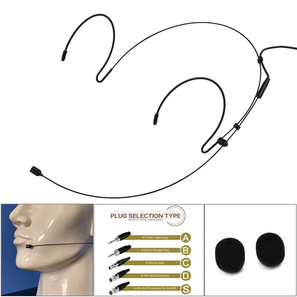 Brand New Microphone Cover Headworn - 45db??3db 100-20KHZ Double Earhook