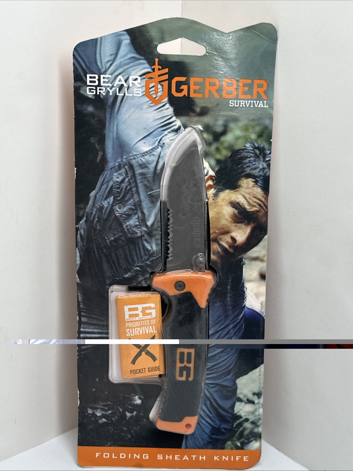Gerber Bear Grylls Survival Series Folding 3.6" Combo Blade Knife W/Sheath NIB