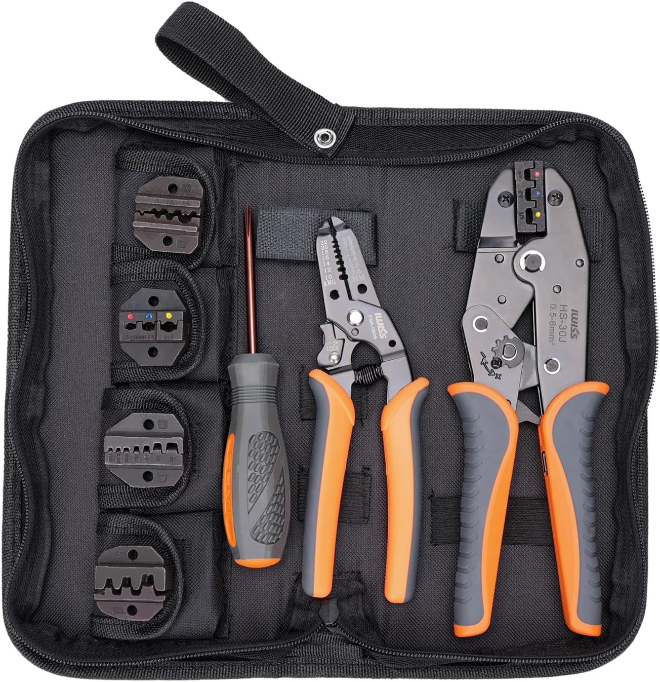 IWISS iCrimp Wire Crimping Tool Set with 5 Jaws for Heat Shrink & Insulated Term