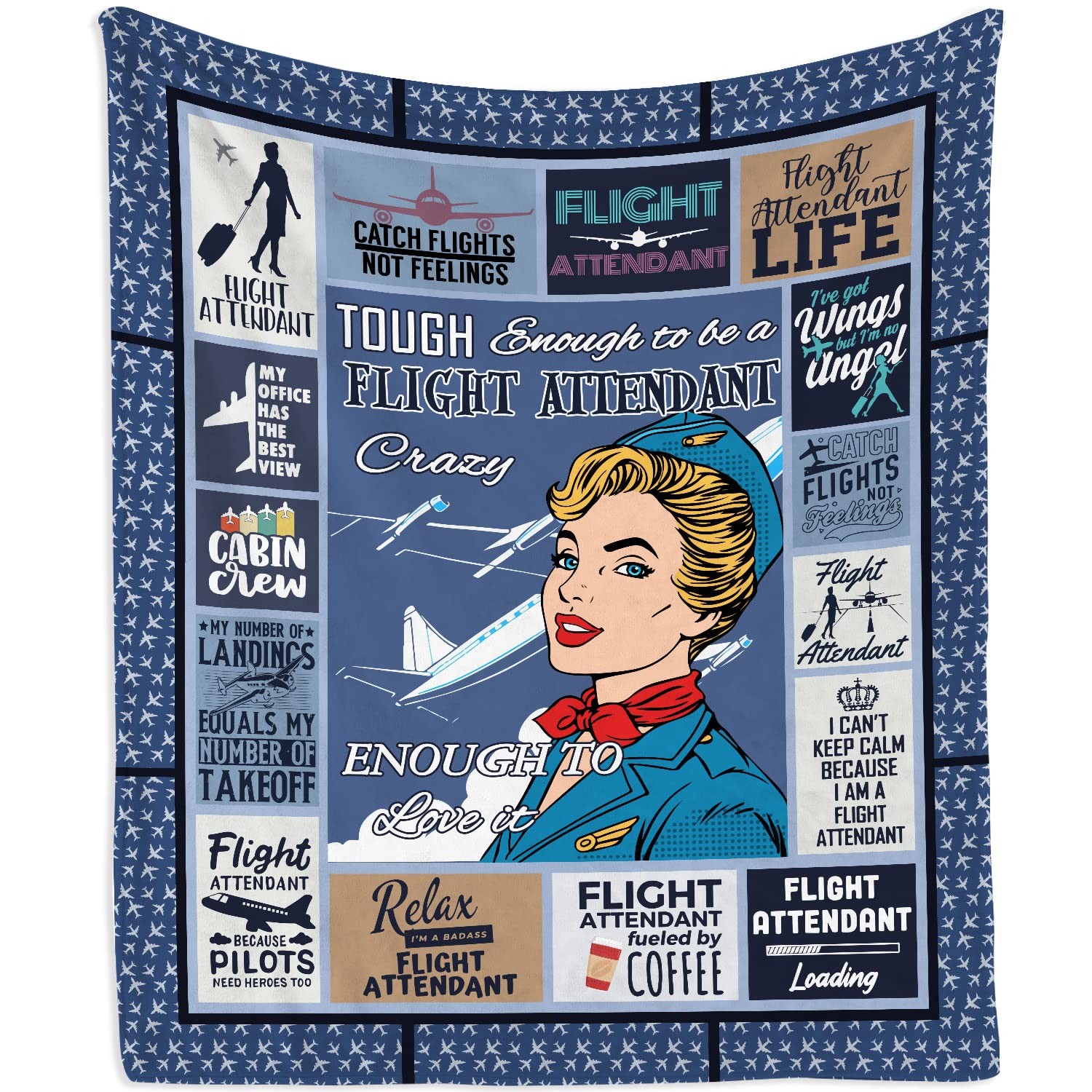 Flight Attendant Gifts, Gifts for Flight Attendants Blanket 60"x50", Essentia...