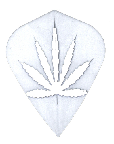 Dart Flights -5 White Marijuana Amerithon Kite Sets