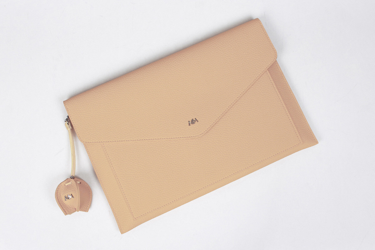 miim pino2 beige leather 13" inch Laptop pouch South Korea synthetic leather