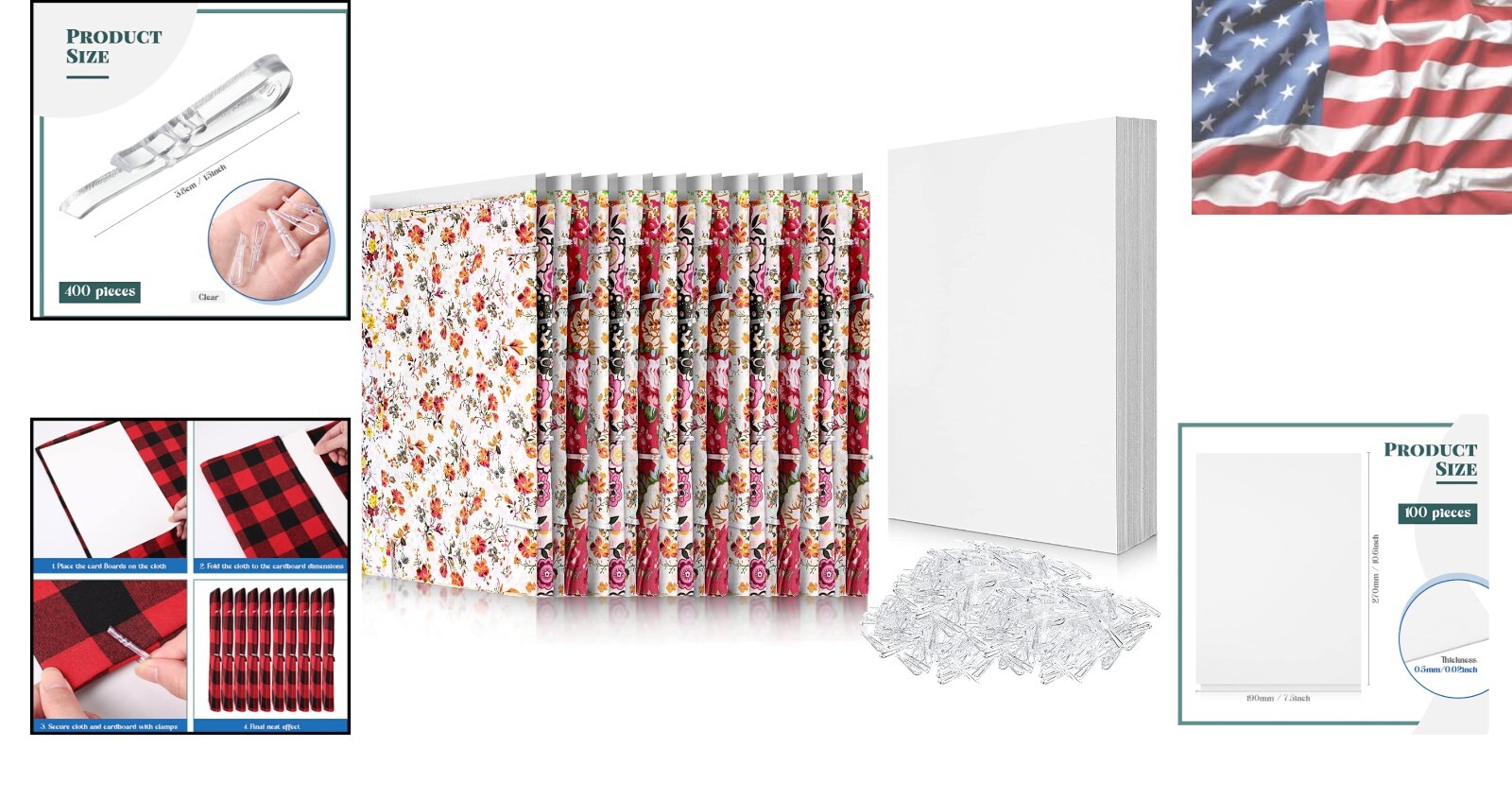 Effortless Fabric Folding Kit: 100 Comic Boards and Clear Clips for Neat Storage
