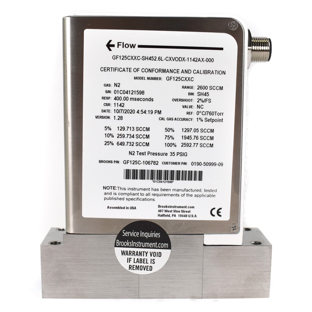 Brooks Instrument GF125CXXC Mass Flow Controller MFC BCl 3300SCCM 3.3SLM