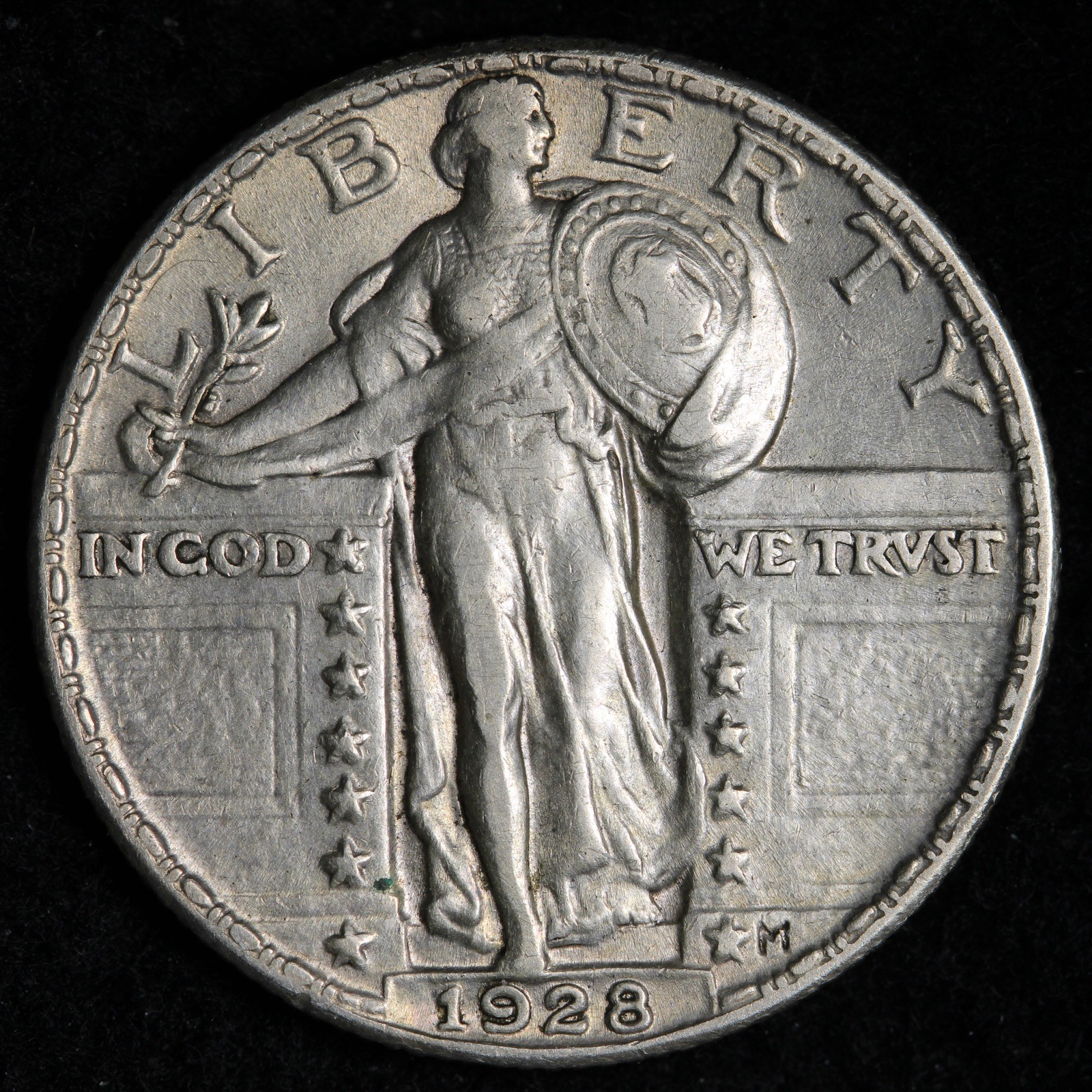 1928 Standing Liberty Silver Quarter AU E275 KRUFA