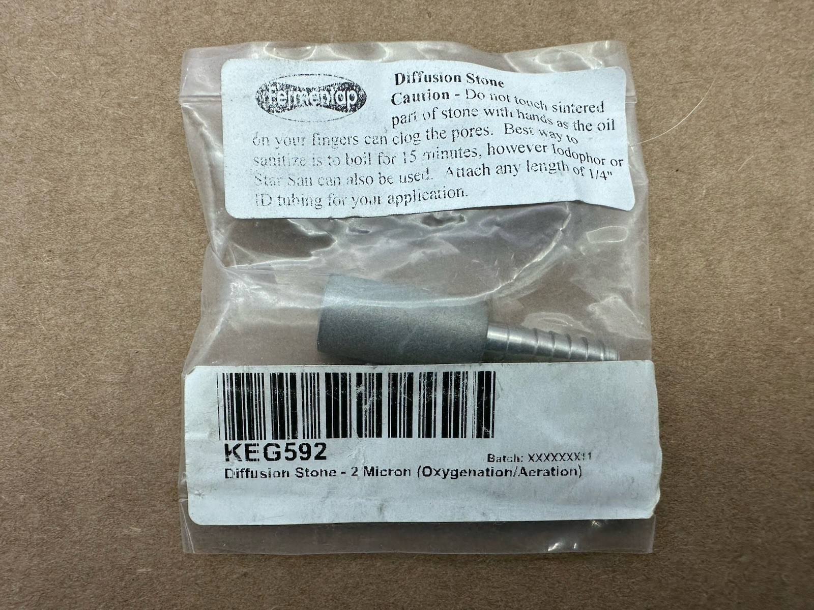 Replacement Stainless Steel 2 Micron Diffusion Air Stone Barbed for Homebrew