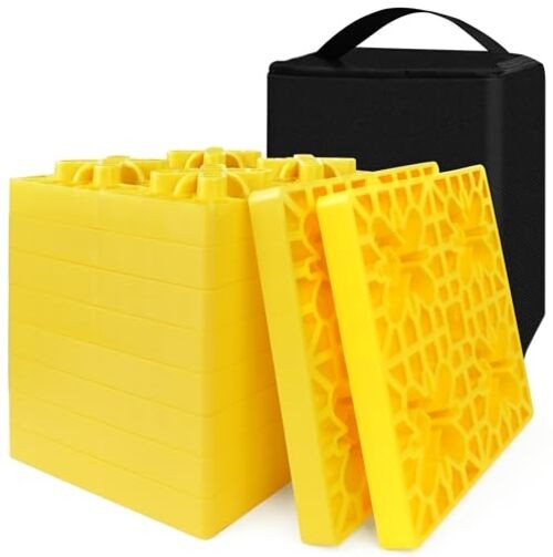 50955 High Visibility RV Leveling Blocks With Interlocking 8.5" x 8.5" x 1"
