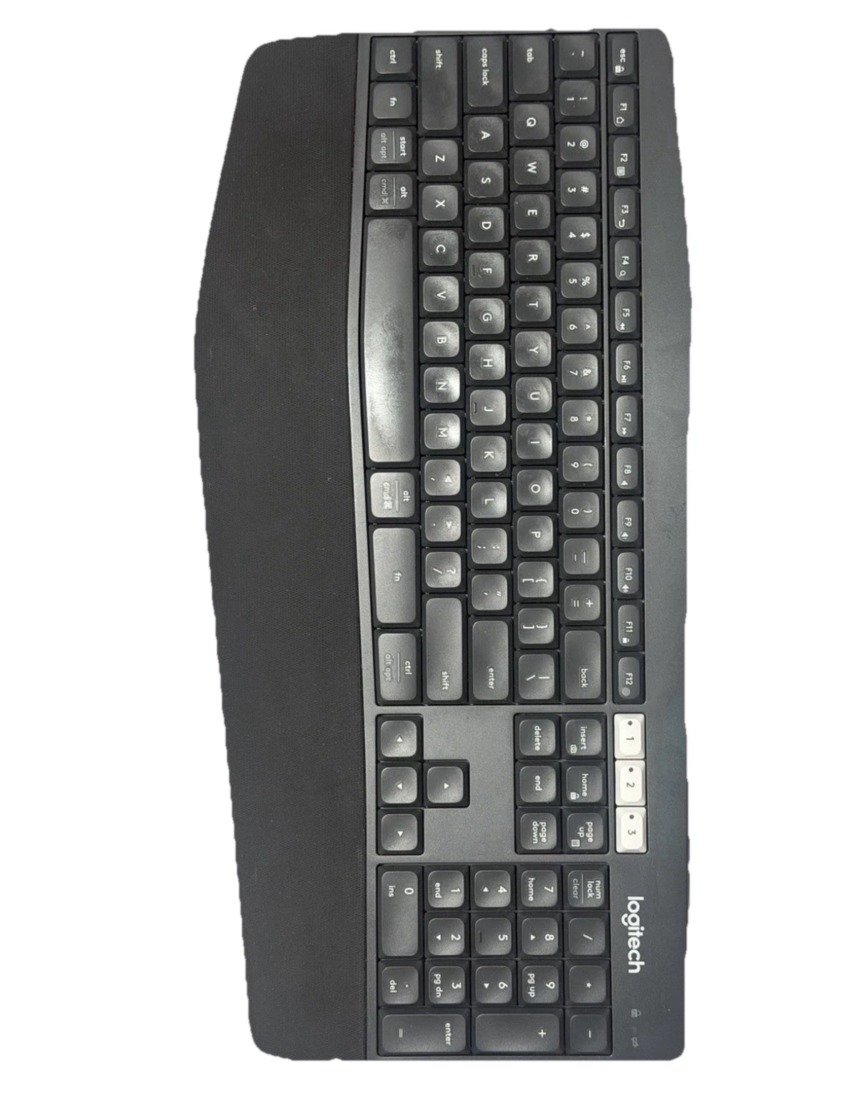 Logitech K850 Wireless Bluetooth Keyboard, WITH USB Unifying Dongle Works Great