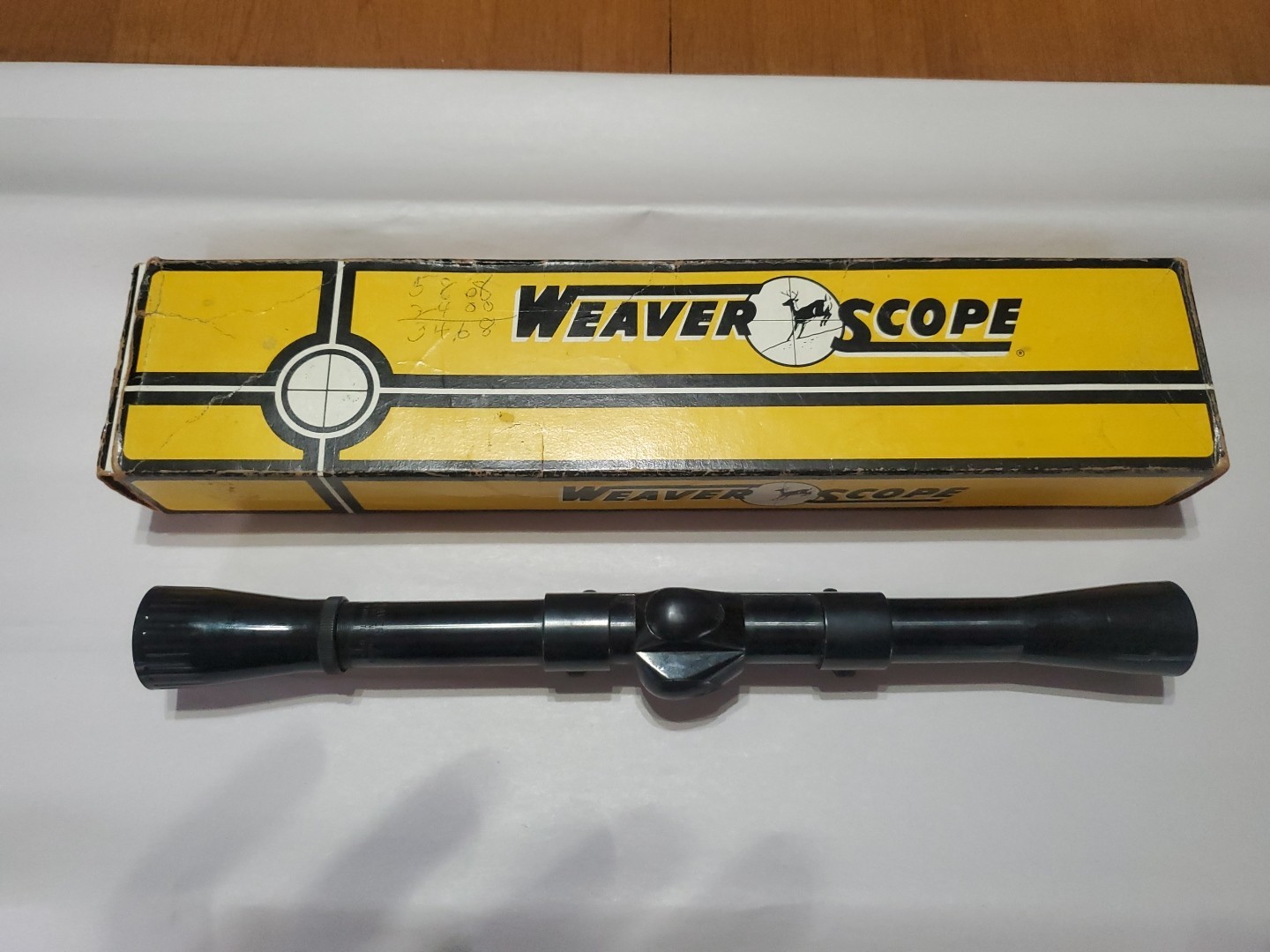 VINTAGE WEAVER C4 SCOPE WITH TIP OFF MOUNT AND ORIGINAL BOX