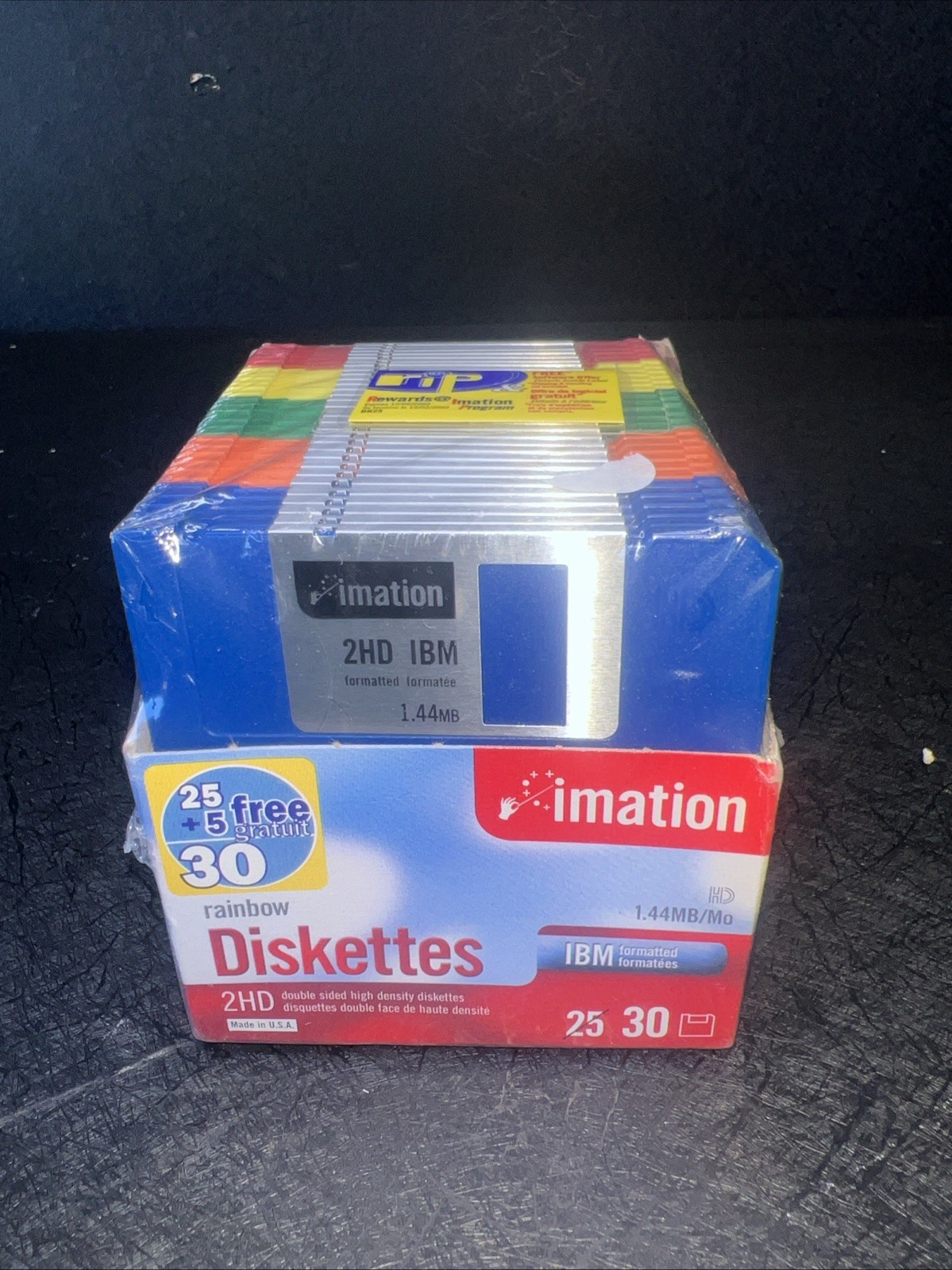 NEW Imation IBM 30 Formatted 1.44MB Rainbow Diskettes Sealed