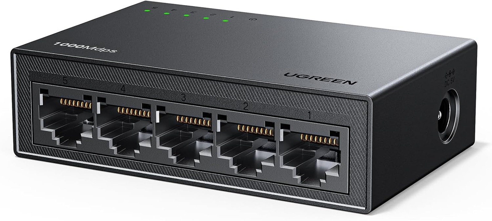 Ethernet Switch 5 Port Gigabit Network Hub Plug and Play Wall Mount Desktop