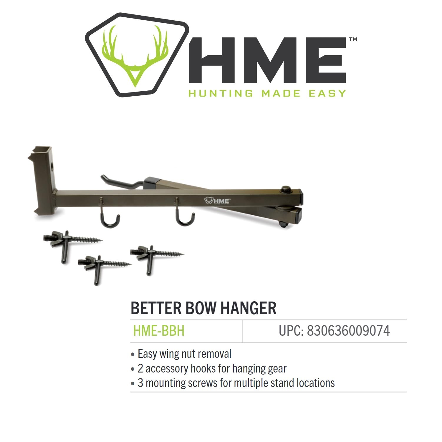 High-Quality Easy-to-Attach Secure Better Tree Stand Bow Hanger - Includes Tw...