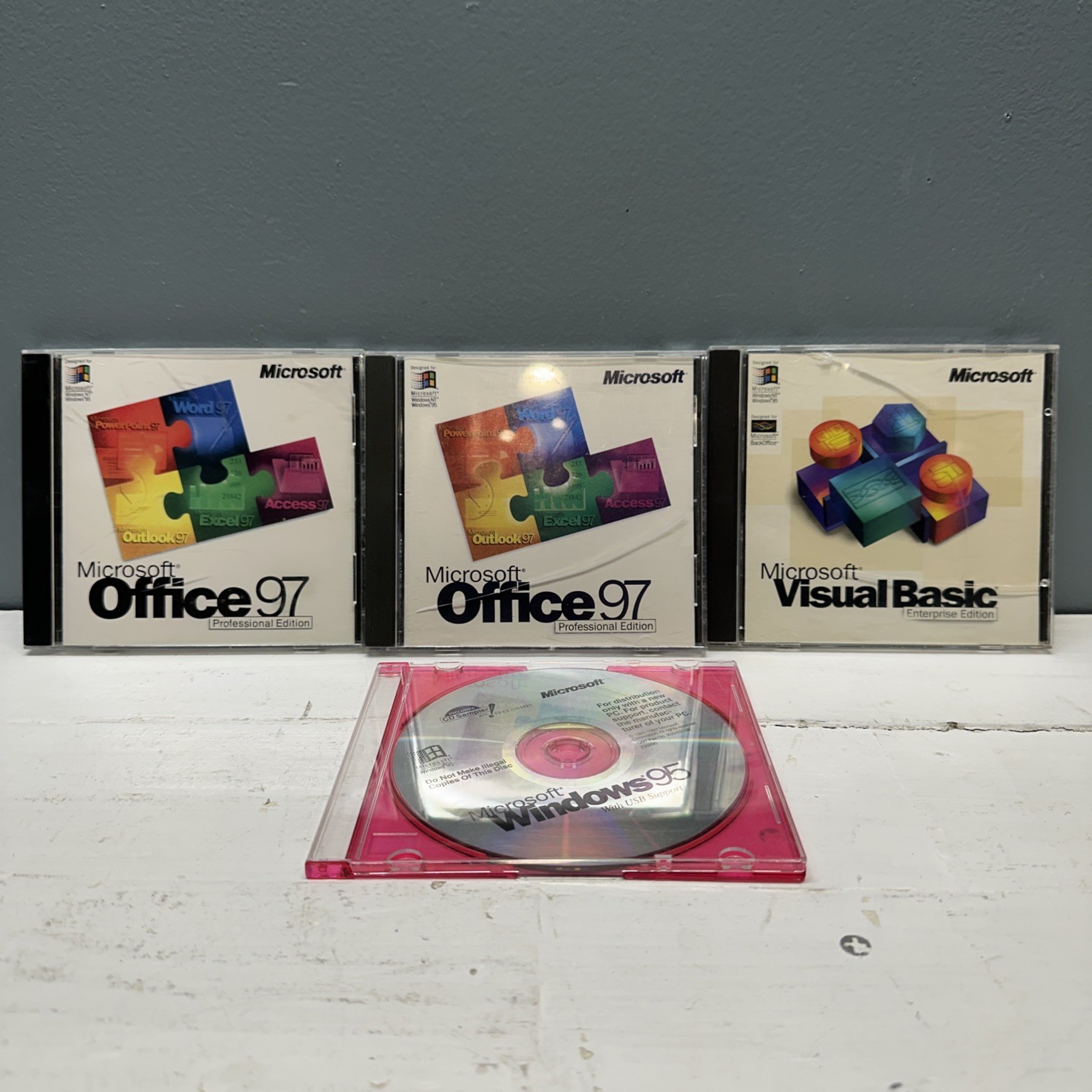 Vintage 1990’s Microsoft Windows 95, Office 97 (x2), & Visual Basic 5.0 Lot