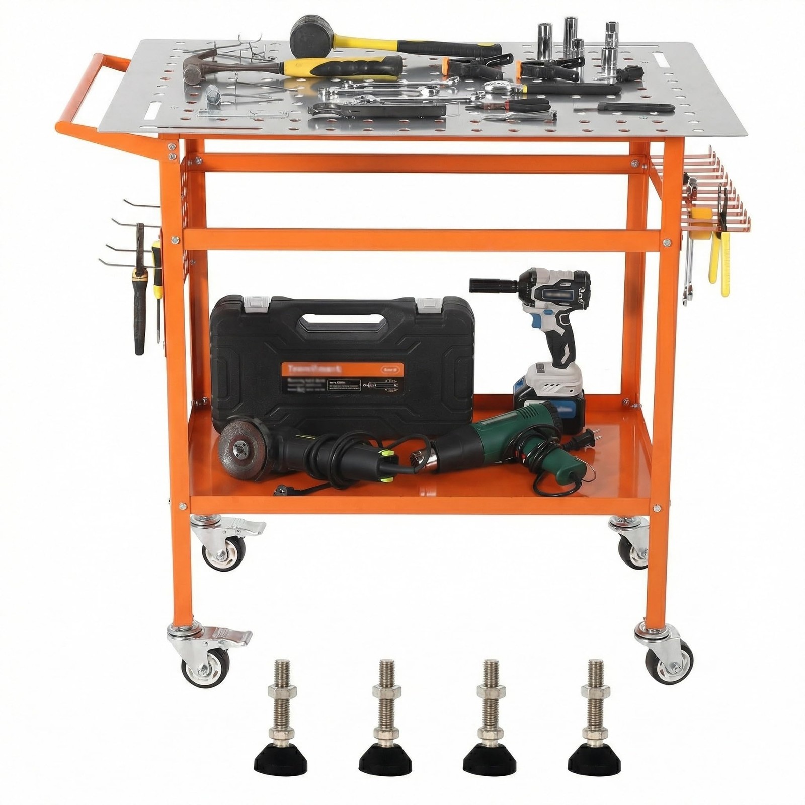 Welding Table 36"x24" 800LBS Welding Work Bench Table w/Fixture Holes & Pegboard
