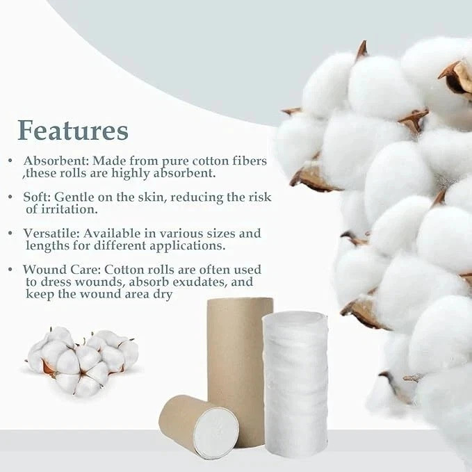 Pure Cotton Wool For Multipurpose Absorbent Cotton Roll Select Pack Free Ship