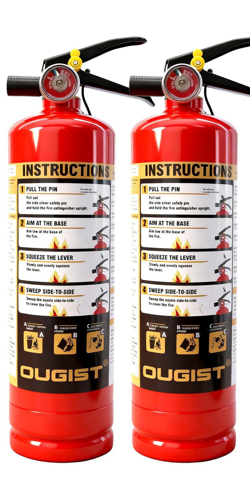 Ougist ABC Fire Extinguisher for Home, 2.5lb Small size, Red
