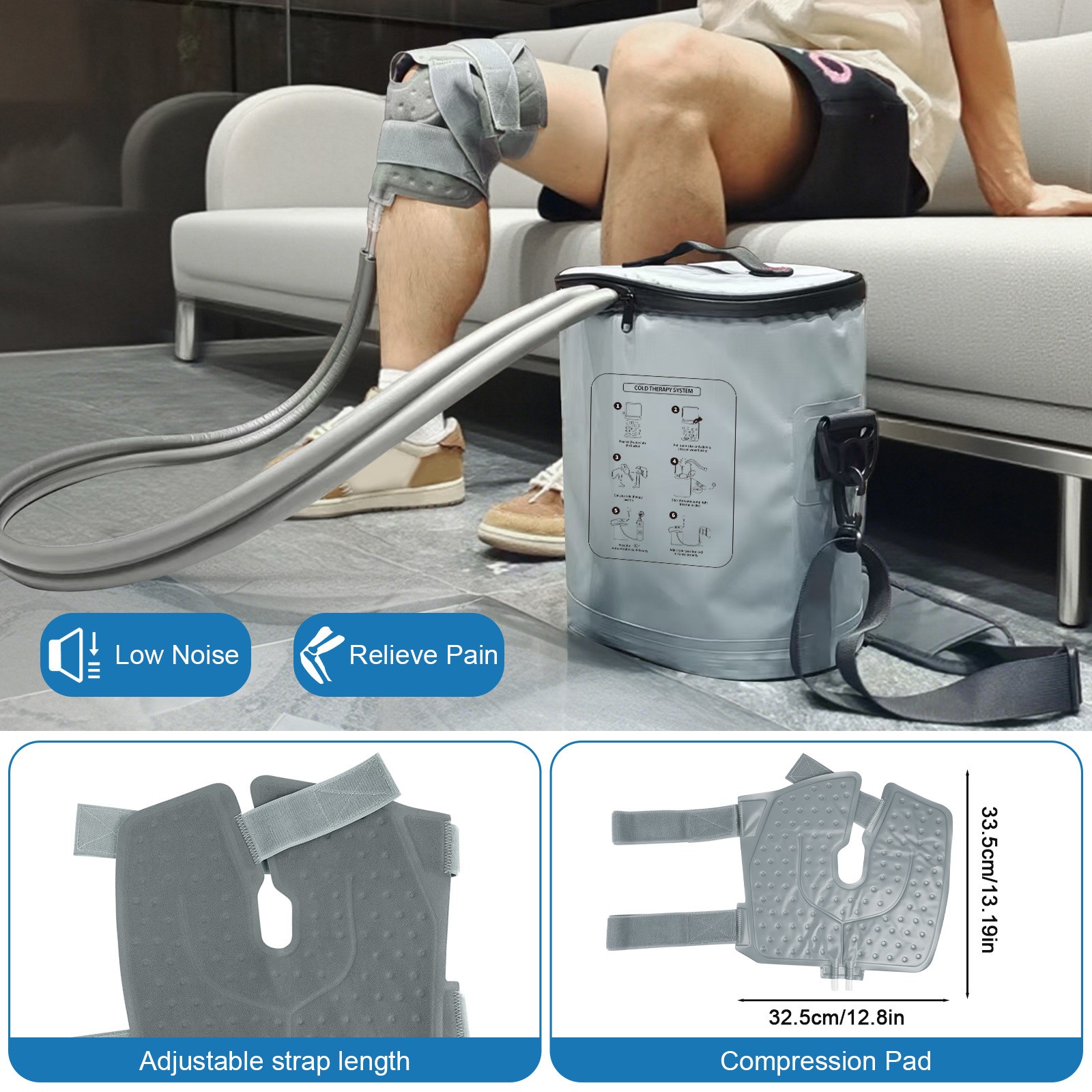 Cold Therapy Machine with Programmable Timer, Ice Machine for Knee after Surgery