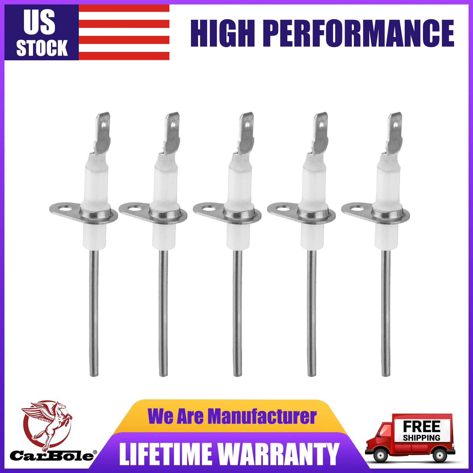 5Pcs For Luxaire York Gas Furnace Flame Sensor Rod 025-37499-000 S1-02537499000