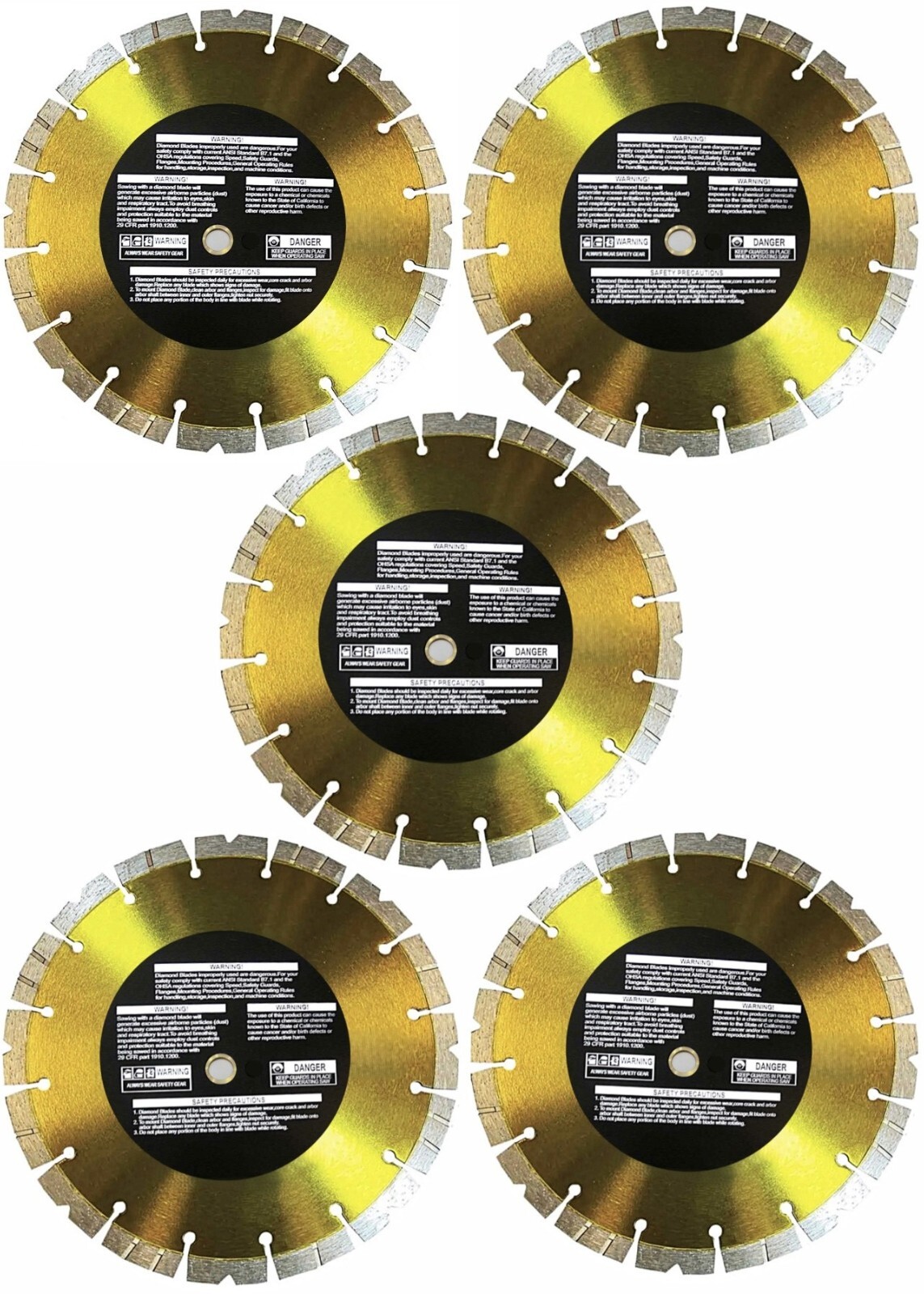 DCH 230 saw 9" Diamond Blade stone Concrete blade (Equivalent) rpm rated 5pk