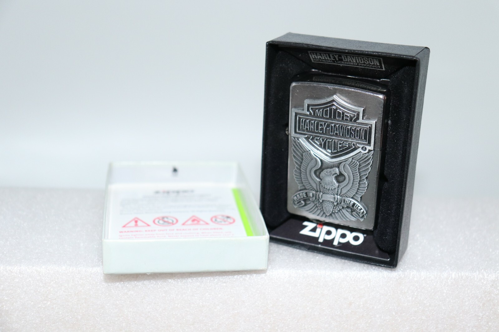 2012 Zippo Harley Davidson Split Emblem Lighter Factory Refurbished with Box