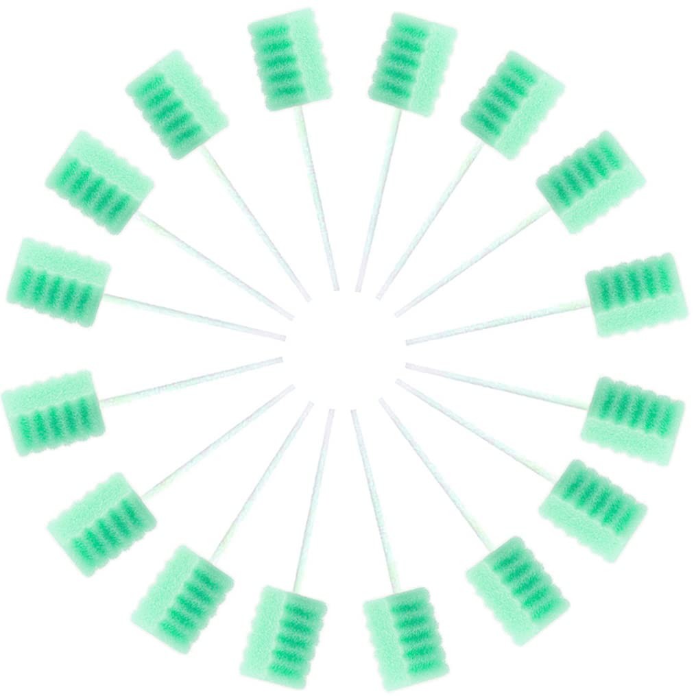 Oral Swabs Disposable 100 Pcs Each Individually Wrapped Light Green