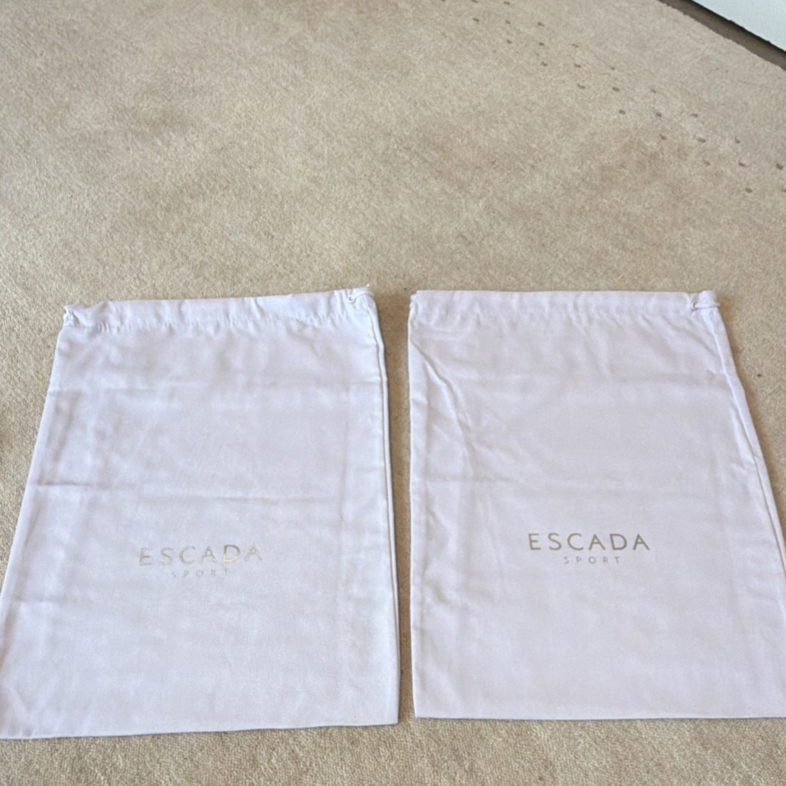 ESCADA SPORT White Dustbags Set of 2 Solid Logo Accent for Women