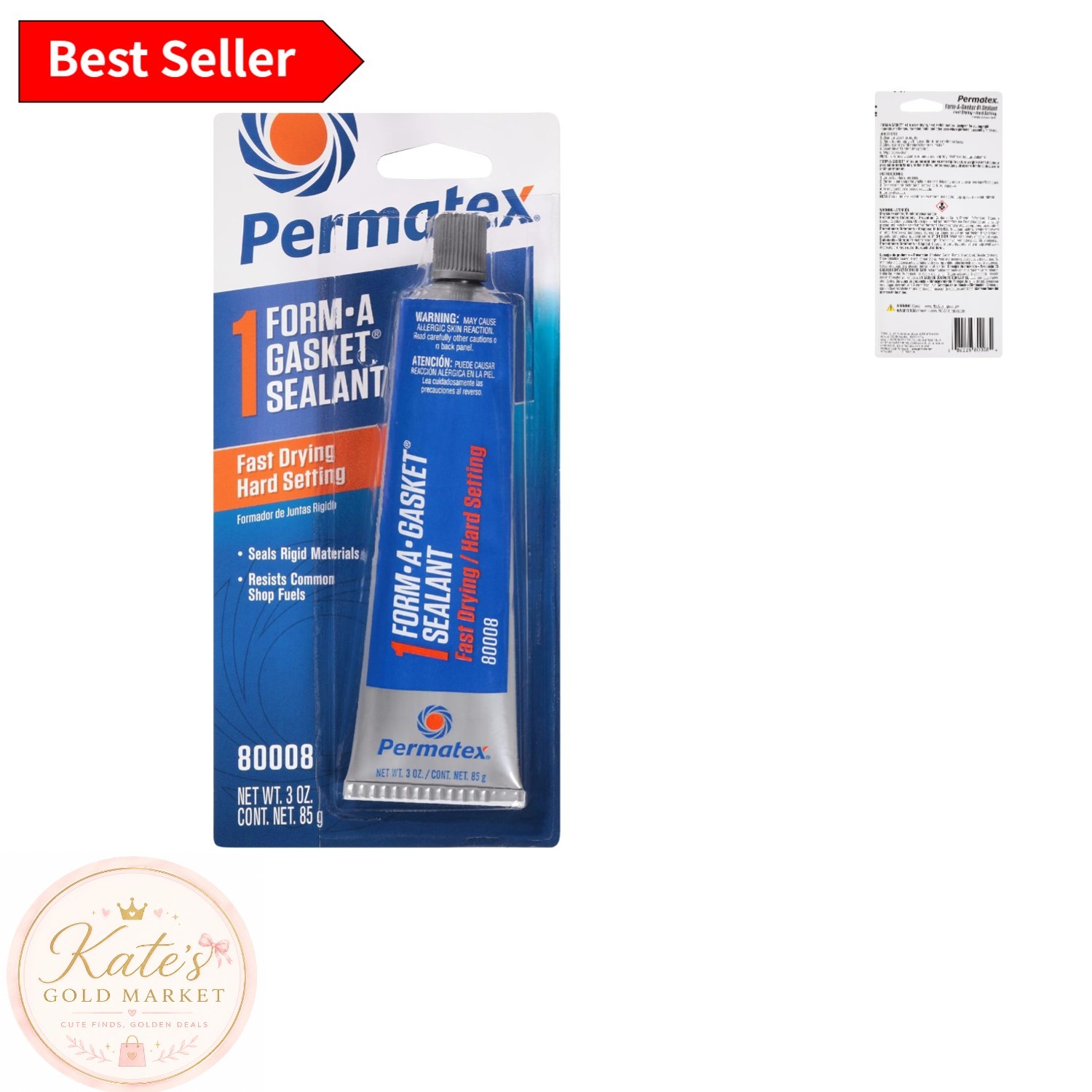 3 Oz Fast-Drying Form-A-Gasket Sealant - Fluid Resistant for Automotive Use