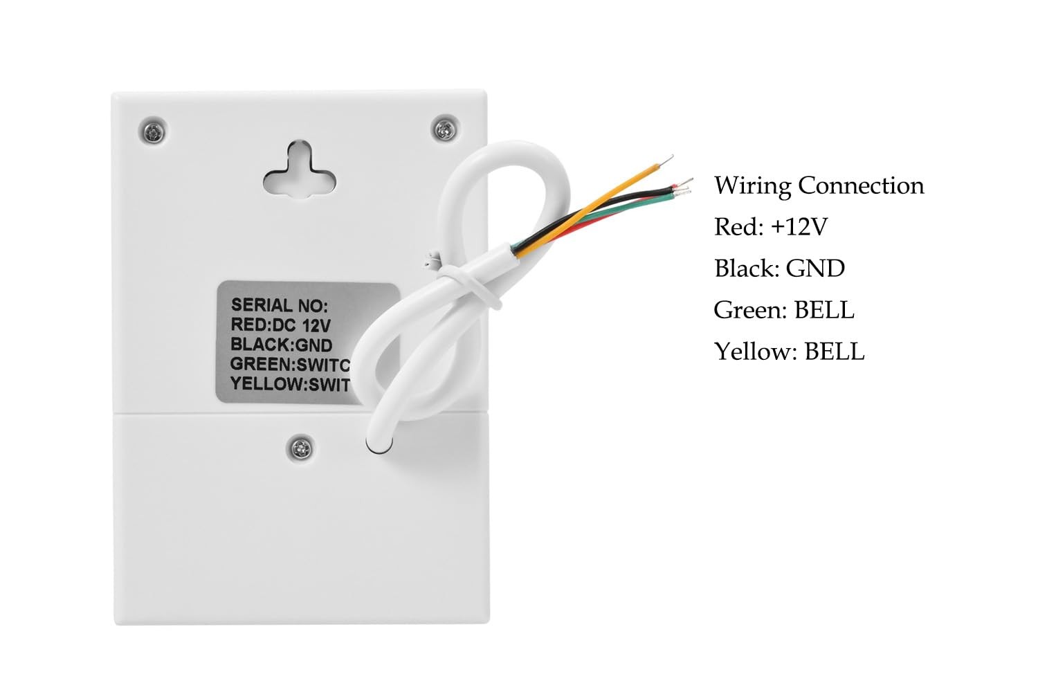 12V Wired Doorbell Chime for Access Control System, Loud 90dB Ding Dong White